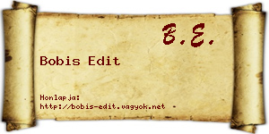 Bobis Edit névjegykártya